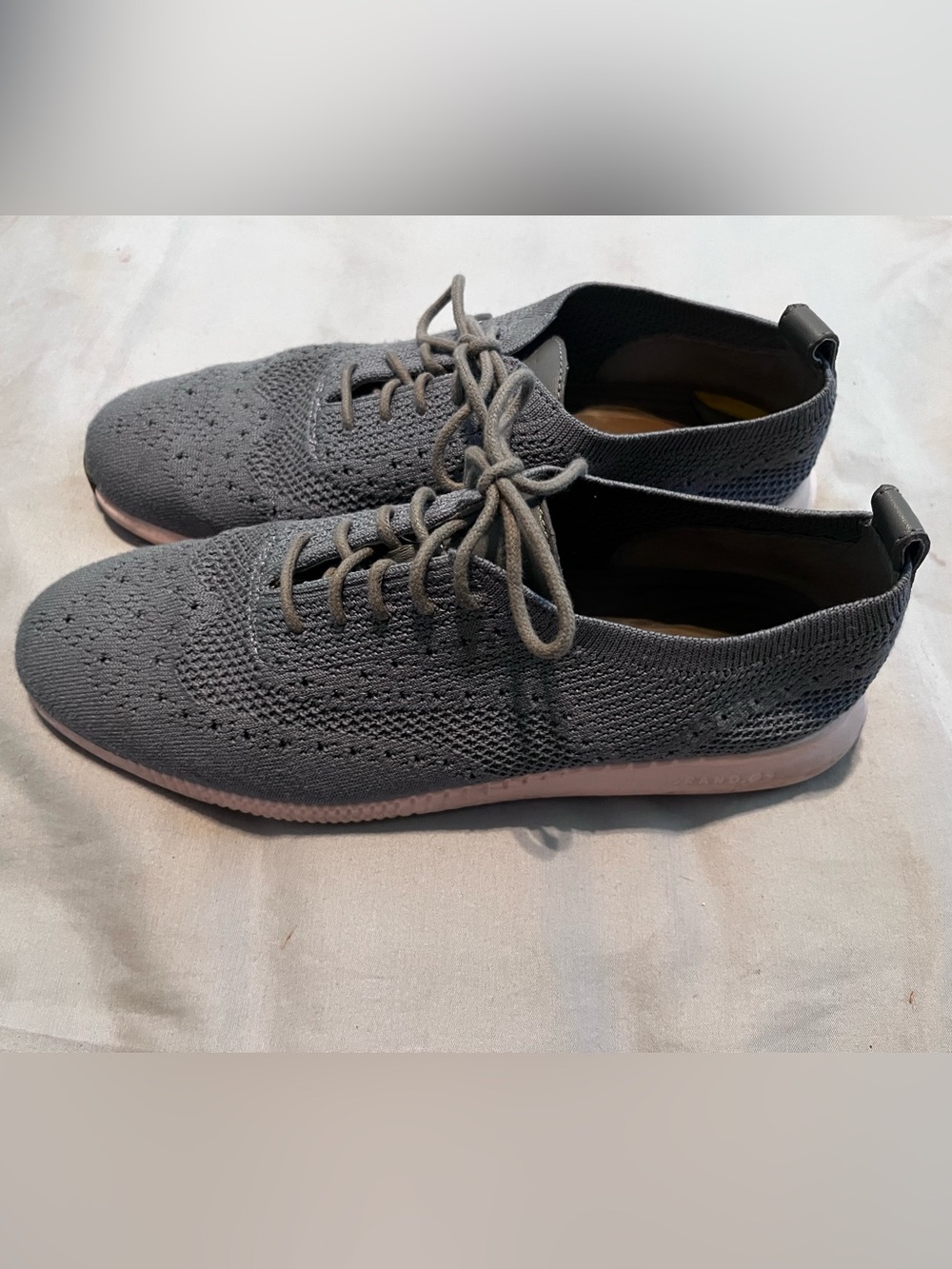 Women’s Cole Haan Grey Knit Lace-Up Casual Sneakers